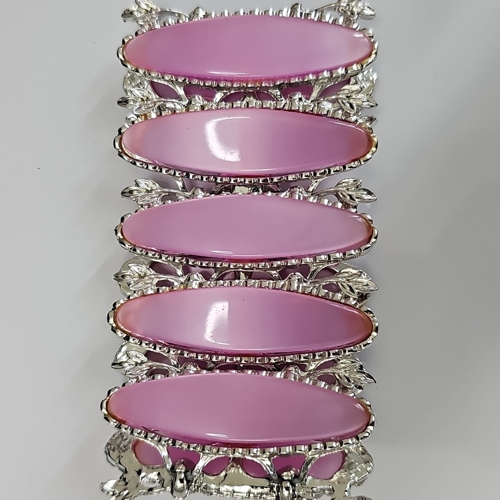 Gorgeous Pink And Silver Tone Bracelet